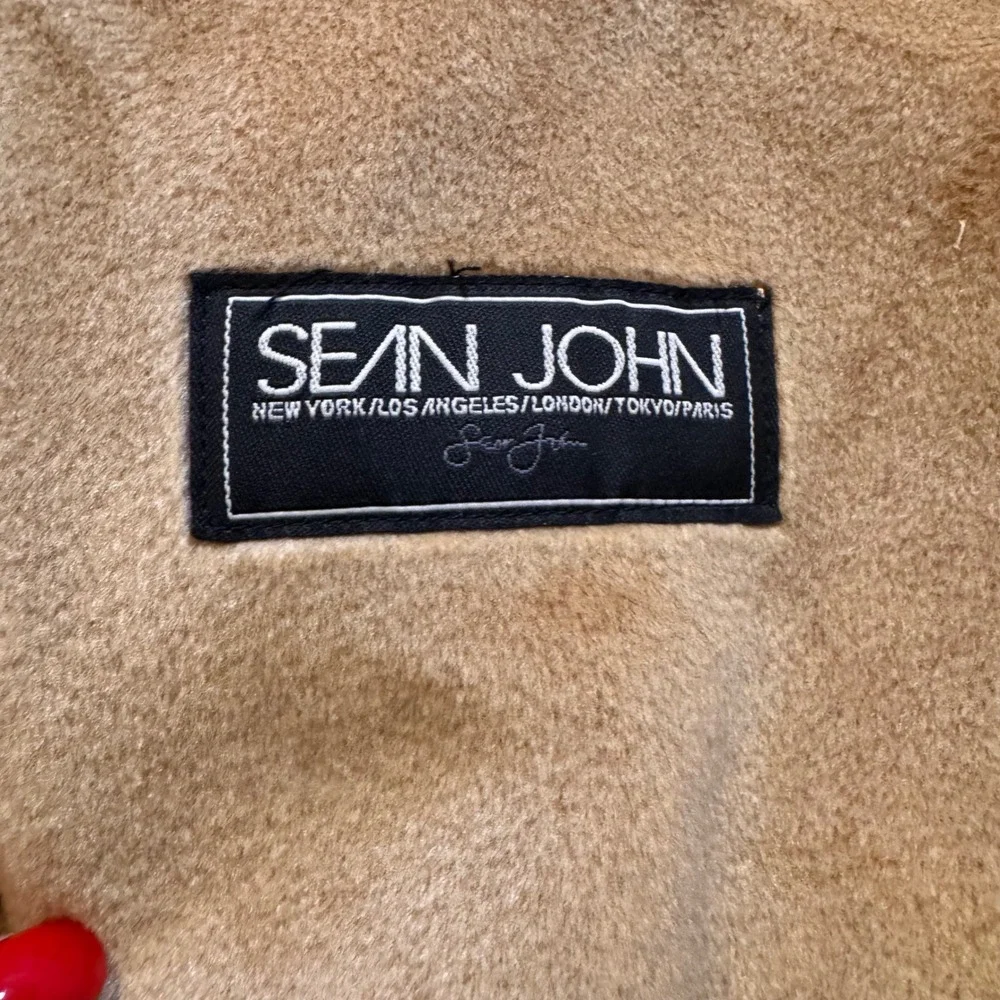 Sean John Tan Faux Suede Utility Bomber Jacket Streetwear Hip Hop Y2K Sz XXL